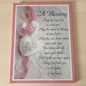 Vintage 1993 Stapco A Blessing Poem Art Irish Sentiment Decor Wall Plaque Desk